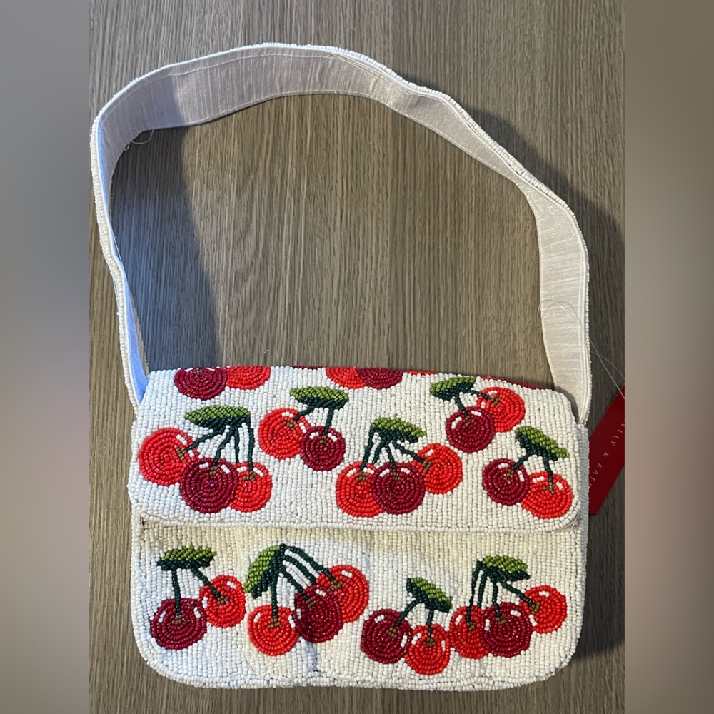 Kelly and Katie Cherry Beaded Shoulder Bag